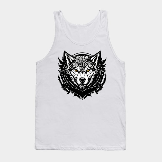 Wolf Logo in Vector Style Tank Top by NordicBadger